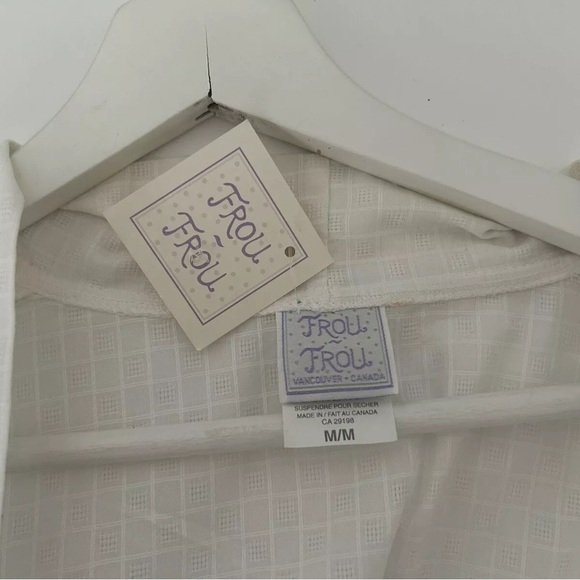 FROU FROU Cotton Robe Peignoir White Medium Loungewear Kimono - Picture 8 of 16
